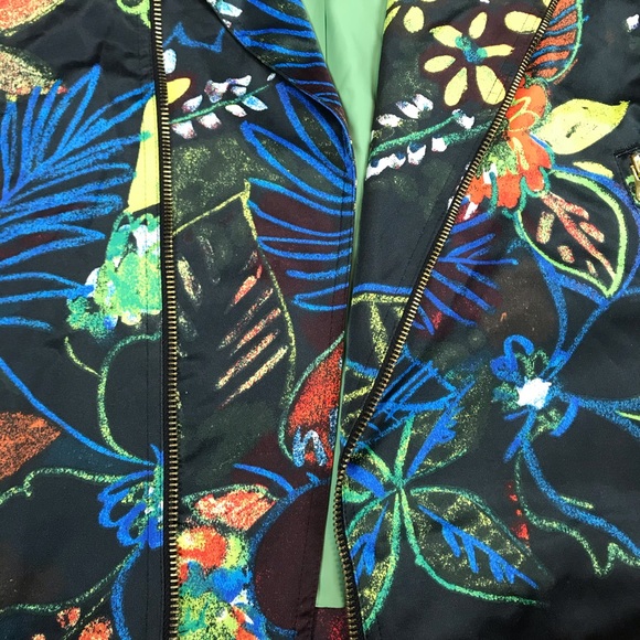 Vtg Chico's Size 1 Abstract Floral Jacket Blazer - Picture 3 of 8